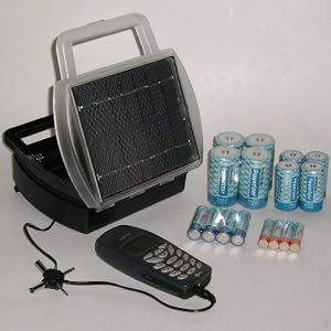 Solar Battery Charger, Charges 4 AA, AAA, C or D cells + 7 Volt Power Supply