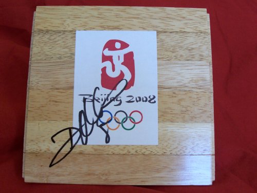 Deron Williams Autographed 2008 Summer Olympics Logo Floorboard, New Jersey Nets, Utah Jazz, Proof Photo of Deron Signing for Us.