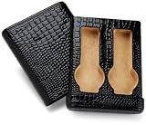 Intica Two Watch Black Alligator Leather Cigar Style Travel Case
