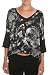 Black Rose Print Lace Back Top