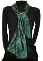 Silk Scarf Wrap in Seagreen Multi Design 14x64"
