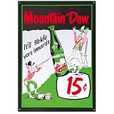 Mountain Dew Soda 15 Cents Retro Vintage Tin Sign