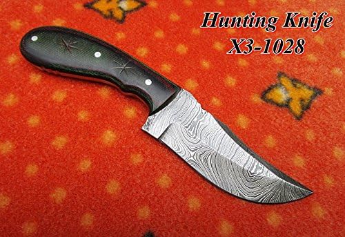 Custom Hand Made Damascus Steel Hunting Knife Micarta with Damascus Steel Bolsters Handle (X3-1028)