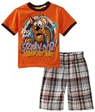 Scooby Doo Boys 2-7 2 Pack Plaid Short Set, Orange, 5