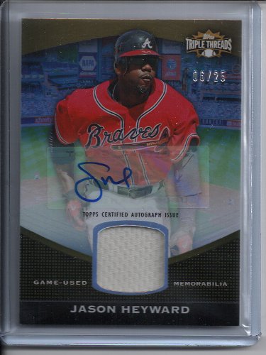 Jason Heyward 2011 Topps Triple Threads Game Used Jersey / Autograph Card Serial #'d 06/25 - ATLANTA BRAVES