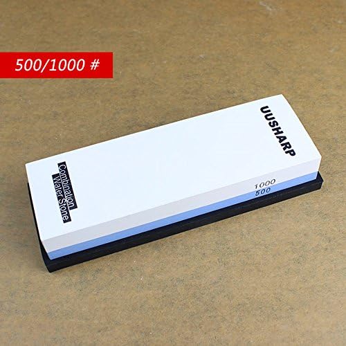 Uusharp Two Sides Combination Whetstone Sharpening Stone with Silicon Base, Compact - #500 / 1000