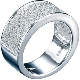 Fred Bennett Silver Pave Set Cubic Zirconia Ring - Size V