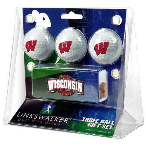 Wisconsin Badgers NCAA 3 Golf Ball Gift Pack w/ Hat Clip