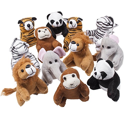 Stuffed Toy, Set of 12 Plush Animals, Includes a Plushed Bear, Lion, Monkey, and Much More
