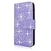 HTC Desire 610 Case - Cellularvilla Pu Leather Wallet Card Flip Open Pocket Case Cover Pouch for HTC Desire 610 (Purple Glitter)