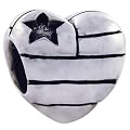 Biagi US Heart Flag Sterling Silver Bead, Pandora Compatible
