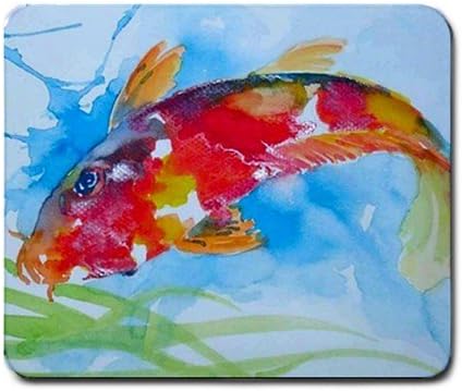 Koi Fish Water Color Art Mouse Pad