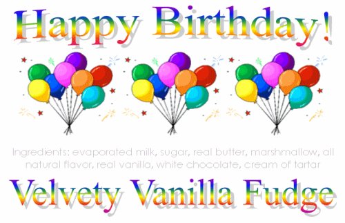 Birthday Balloons Velvety Vanilla Fudge Box by Celebration Cakes