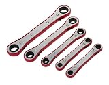 TEKTON 2205 Ratchet Box End Wrench Set, SAE, 5-Piece