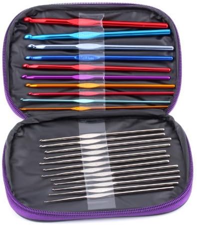 Summersha 22pcs/sets Aluminum Handle Crochet Hook Knitting Needle Weave Yarn Set