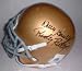 Rudy Ruettiger Autographed Notre Dame Fighting Irish Schutt Mini Helmet with "Never Give Up" Inscri