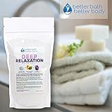 Deep Relaxation Bath Soak Epsom Salt With Lavender Essential Oils & Vitamin C - 100% All Natural No Perfumes & Dyes - Relieve Tension & Stress Naturally - 1 Lb Package