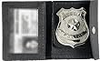 Black Leather Police ID & Badge Holder