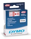 Dymo D-1 Dymo 0.75 Inches x 23 Feet, Red White, 1/Card (45805)