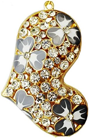 LiuananTM Vintage Crystal Heart Charms Love Pendant Fit Necklace Jewelry Scarf (Grey Flower Crystal Heart(A169-GY))