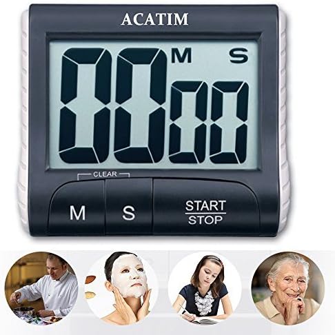 Acatim Magnetic Digital Kitchen Timer (Black) by Acatim