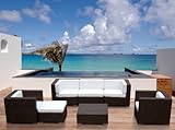 Outdoor Wicker Patio Furniture All Weather 7pc Vilano Deep Seating New Sectional Sofa Set