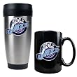 Utah Jazz Stainless Steel Travel Tumbler & Black Ceramic Mug Set - Primary Logo NBA Basketball