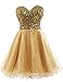 Clearbridal Women's Gold Sparkly Homecoming Dresses 2016 Prom Gowns CSD032
