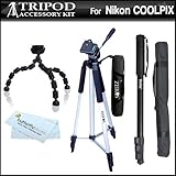 57 Inch Tripod Kit For Nikon COOLPIX P100 P500 Digital Camera Includes 57"  ....