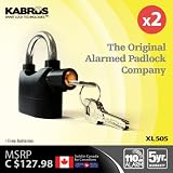 2 x Kabrus Smart Multi-Purpose Alarmed Padlocks / Security Siren Alarm Padlocks for Home, Garden, Garage, Garden Sheds, Greenhouses, Bikes, Motorbikes, Motorcycle, Vehicle Trailers, Equestrian and much More (TWIN PACK LISTING)