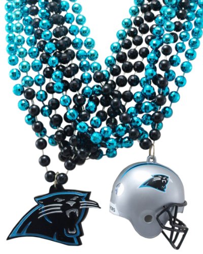 NFL Carolina Panthers Team Medallion, Mini-Helmet and Mardi-Gras Bead Set