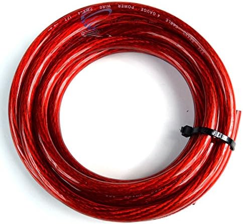 Red 4 Ga Gauge Ground Power Audio Wire Cable Amplifier Battery 10 FT Cut Piece