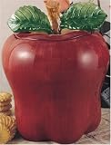 Country red APPLE ceramic COOKIE JAR home decor NEW