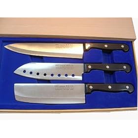 3pcs Sushi Santoku Chef's Knife Knives Cutlery Set w case by visiondecor Furniture