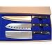 3pcs Sushi Santoku Chef's Knife Knives Cutlery Set w/case