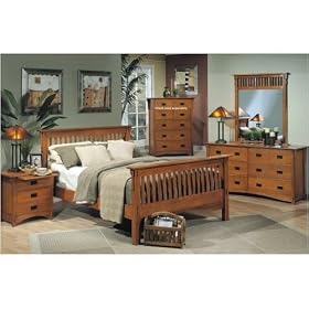 4PC Mission Style Solid Wood Queen Size Complete Bedroom Set by AtHomeMart