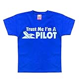 Nutees Trust Me I'm A Pilot, Plane Funny Unisex Kids T Shirts - Royal Blue 12/13 Years