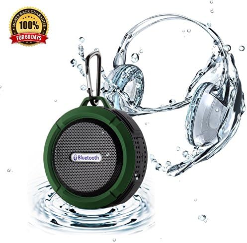 Winstion Wireless Bluetooth Waterproof Outdoor/ Shower Speaker with 5W Speaker/Suction Cup With Microphone Hands-Free Speakerphone (Army Green)
