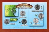 All 6 United States 2009 P Mint DC & U.S Territories Quarters Set with the America's Natural Wonders Collection Map (Uncirculated)