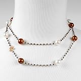 Zoccai! Made in Italy Beautiful Hand-Made Necklace Super Clean FG/VVS Diamonds, Onyx and Pearl Made of 18K Gold