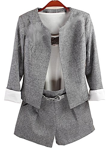 スーツ ツーピース パンツスーツ ジャケット ショートパンツ アンサンブル セットアップ オフィスカジュアル 通勤 ベルトセット エレガンス キュート カジュアル パーティ ２次会 レディース 秋物 冬物 可愛いスカーフ付き R344