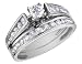 Diamond Engagement Ring and Wedding Band Set 1 Carat (ctw) in 14K White Gold (CERTIFIED)