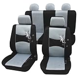 Zoom Produkt-Bild: Cartrend 60223 Sitzbezug Komplett-Set "Gecko Mesh" grau, mit Dokunaht