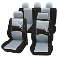 Cartrend 60223 Sitzbezug Komplett-Set "Gecko Mesh" grau, mit Dokunaht