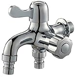 水栓 2口 蛇口 横水栓 ワンタッチ 継ぎ手 洗濯機 ホース や ガーデニング に