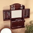 SEI Cherry Wall-Mount Jewelry Armoire