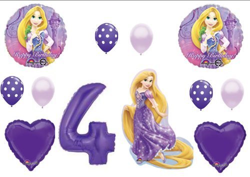 Tangled Rapunzel Disney 4TH BIRTHDAY PARTY Balloons Decorations Supplies by Balloon Emporium