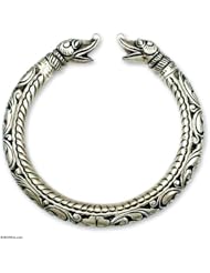 Sterling silver cuff bracelet, Mythical Ram - Handmade Sterling Silver Cuff Bracelet Indian Jewelry