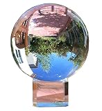 Amlong Crystal Meditation Ball Globe with Free Crystal Stand, 80mm, Clear