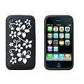 Neues Qualit�t Schwarz Blumen Muster Silikon Schutzh�lle F�r Apple IPhone 3 3g 3GS Von Yousave